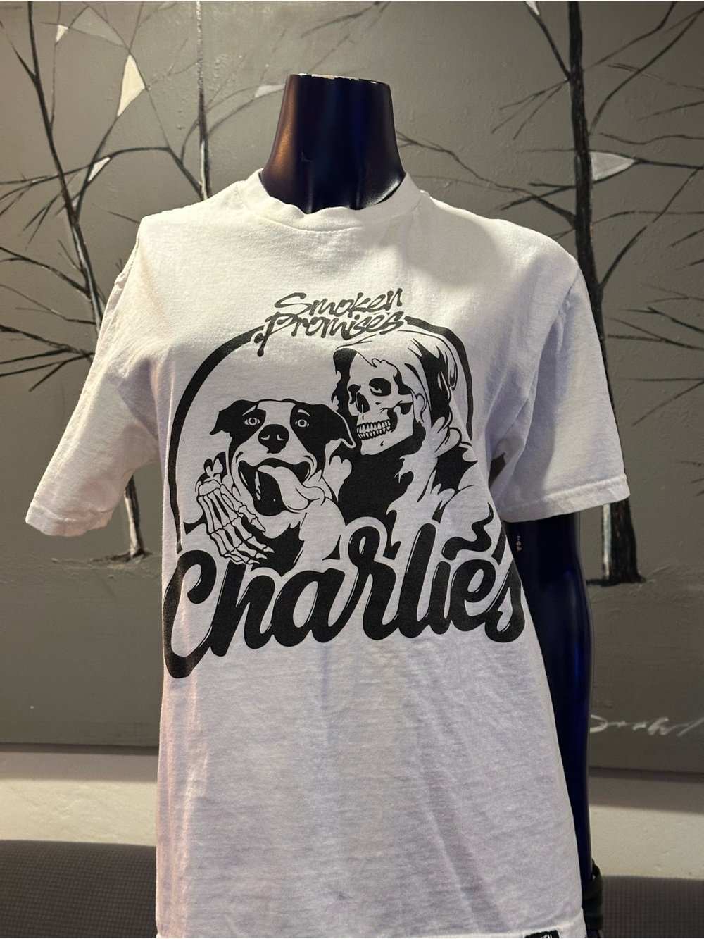 Charlie's Graphic Tee - White with Black Print